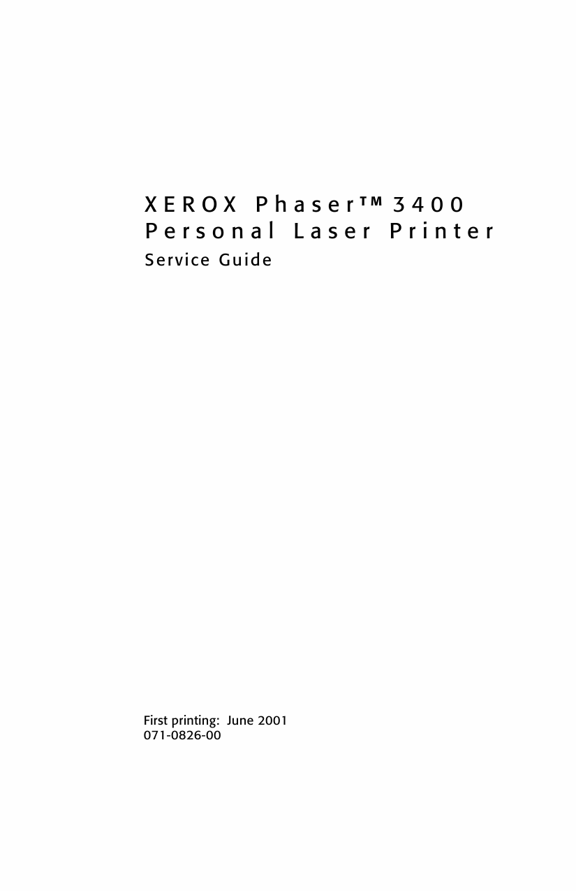 Xerox Phaser 3400 Parts List and Service Manual-1